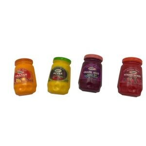 Vintage Set Of 4 Kraft Jam Jelly Jars Refrigerator Magnets Retro Kitchen Decor
